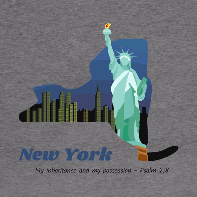 USA State of New York Psalm 2:8 - My Inheritance and possession by WearTheWord